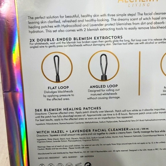 Alchemy 4 pc Blemish Rescue Kit Lavender Healing Patches & Witch Hazel  Cleanser - Picture 6 of 9